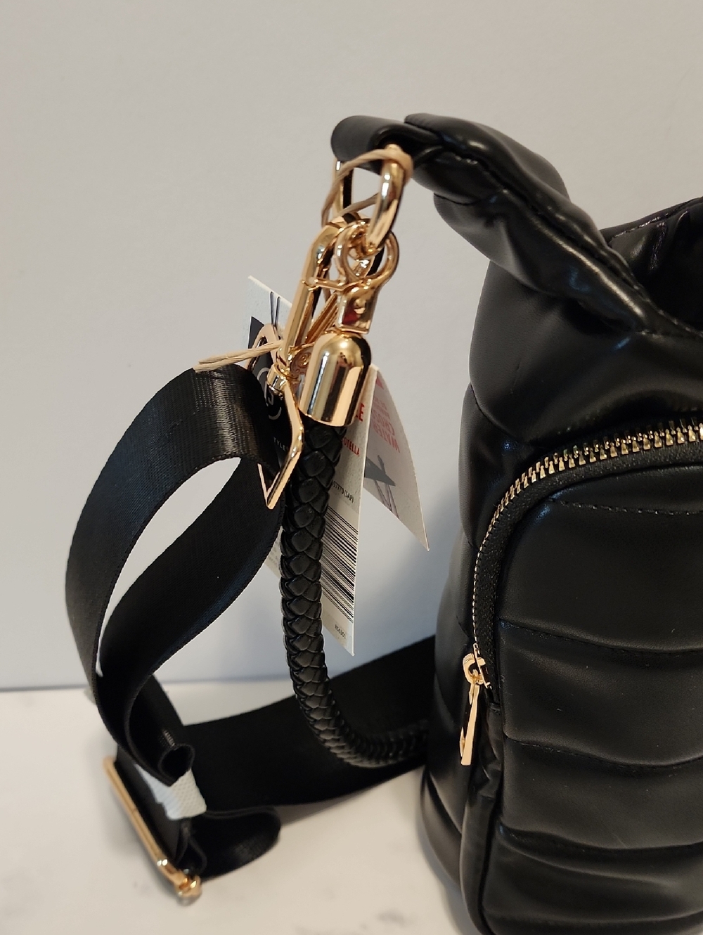 Life In Style Black Quilted Crossbody Water Bottle Bag Brand New - Picture 3 of 8